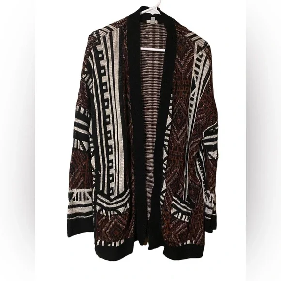 Ecote Urban Outfitter Open Front Cardigan Women Large Geometric Multicolor comfy - Picture 13 of 16